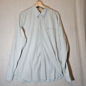 Timberland Shirt Mens Casual Long Sleeve Button Down Green Plaid 100% Cotton XL